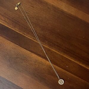 Michael Kors MK Pavé Logo Gold Tone Pendant Necklace